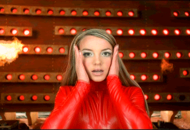 Britney dancing in her red latex bodysuit
