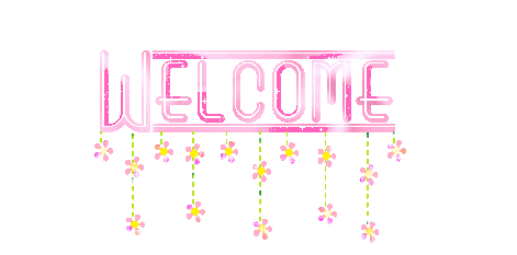Sparking welcome sign with flowers